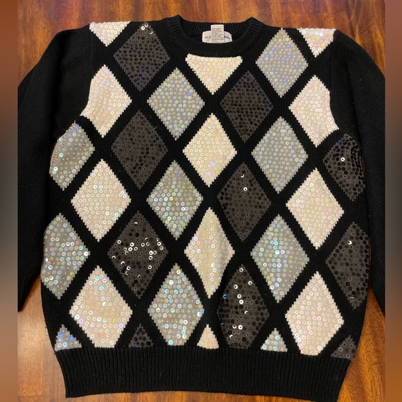 Alfred Dunner sequin sweater large - Picture 2 of 8